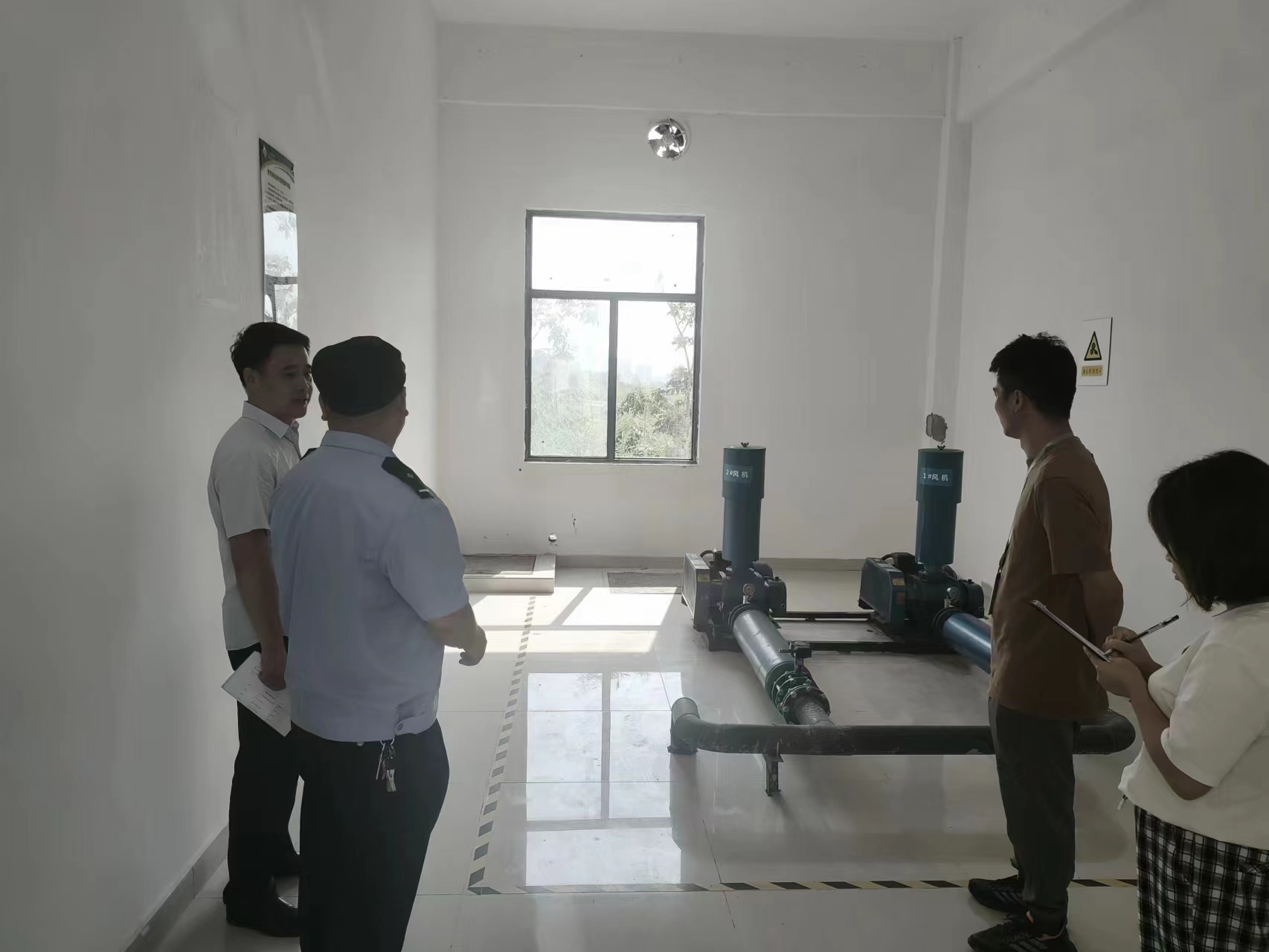 我司沙區人民醫院污水運維項目接受安全檢查