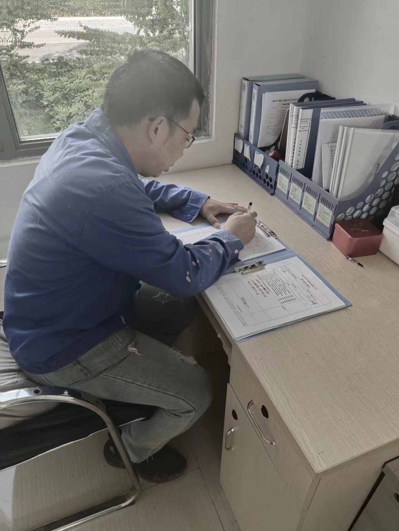 我司沙區人民醫院污水運維項目接受安全檢查