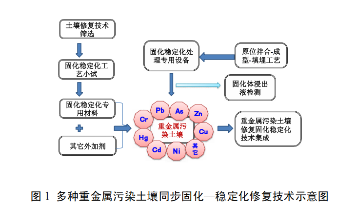 多種重金屬污染土壤同步固化—穩定化修復技術
