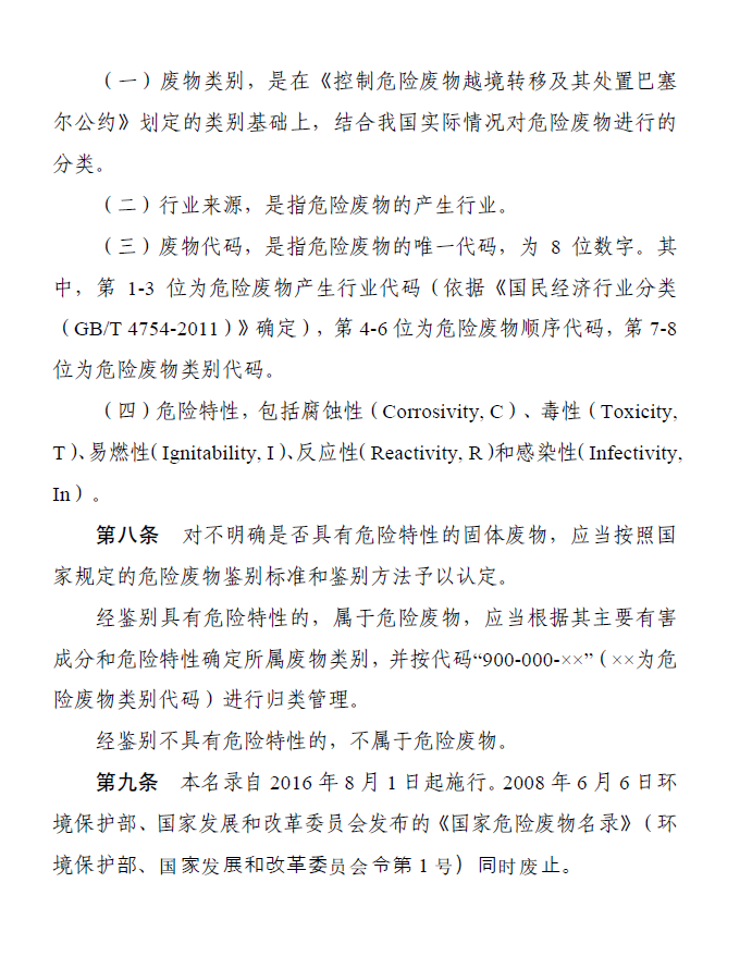 國家危險廢物名錄