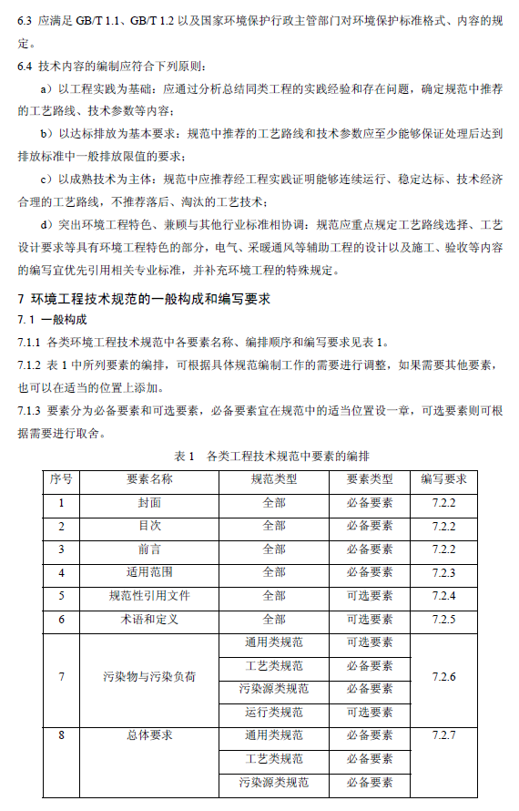 環境工程技術規范制訂技術導則